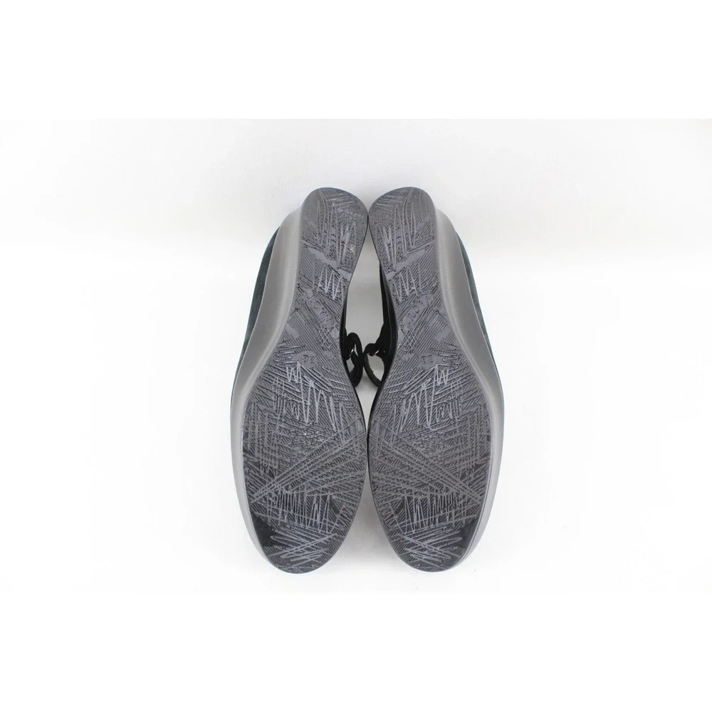 NAOT Black Nubuck Leather Mary Jane Platform Wedge Shoes Womens Size 38‎ EU 7 US